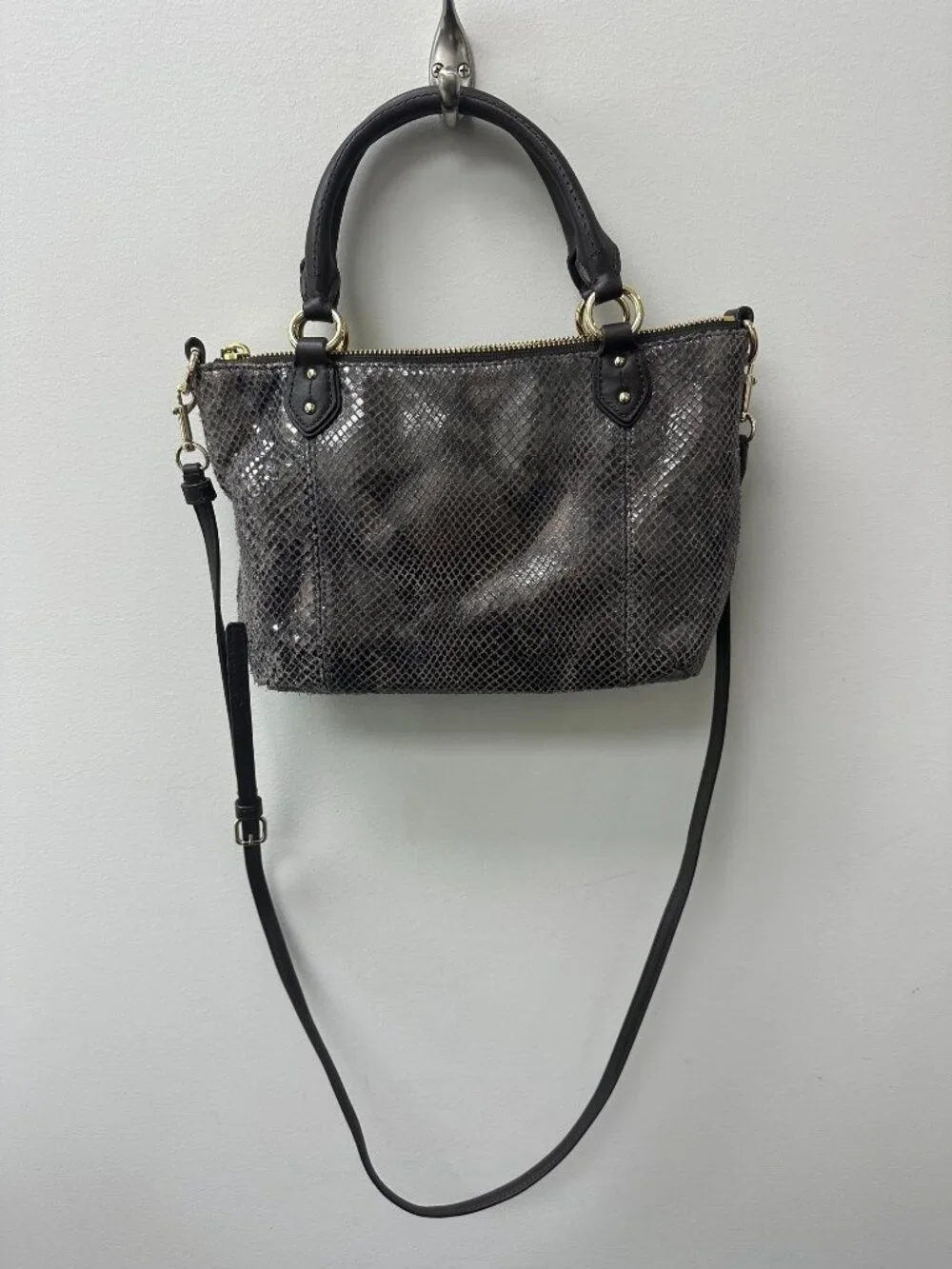 Coach Colette Snakeskin / Leather Crossbody Purse